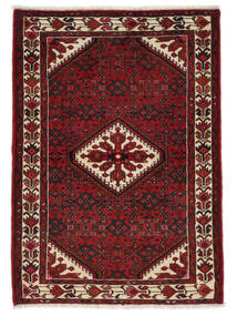 109X153 Hosseinabad Teppe Svart/Mørk Rød Persia/Iran Carpetvista