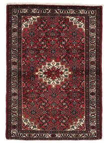  Orientalsk Hosseinabad Teppe 105X147 Svart/Mørk Rød Ull, Persia/Iran Carpetvista