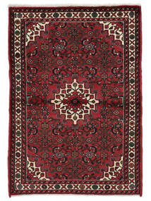 107X152 Hosseinabad Vloerkleed Oosters Zwart/Donkerrood (Wol, Perzië/Iran) Carpetvista