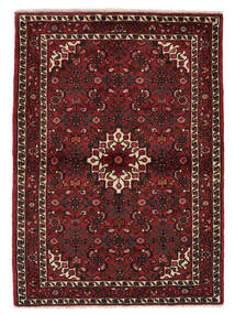 Orientalischer Hosseinabad Teppich 113X158 Schwarz/Dunkelrot Wolle, Persien/Iran Carpetvista