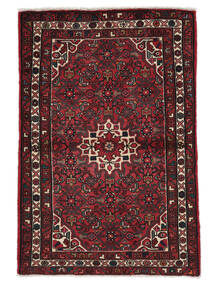  102X154 Hosseinabad Teppe Svart/Mørk Rød Persia/Iran Carpetvista