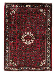 絨毯 オリエンタル ホセイナバード 108X155 ブラック/ダークレッド (ウール, ペルシャ/イラン)
