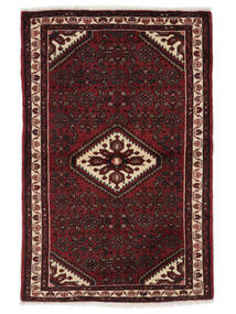 絨毯 オリエンタル ホセイナバード 100X152 ブラック/ダークレッド (ウール, ペルシャ/イラン)