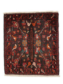 70X78 Tapete Afshar/Sirjan Oriental Preto/Vermelho Escuro (Lã, Pérsia/Irão) Carpetvista