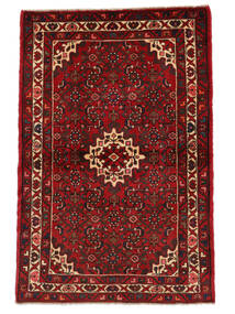  108X162 Hosseinabad Matot Matto Musta/Tummanpunainen Persia/Iran Carpetvista