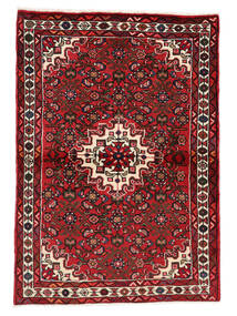 105X150 Hosseinabad Vloerkleed Oosters Zwart/Donkerrood (Wol, Perzië/Iran) Carpetvista