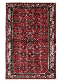  100X156 Hosseinabad Teppe Svart/Mørk Rød Persia/Iran Carpetvista