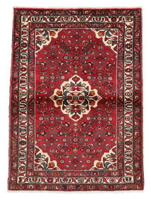  Hosseinabad Vloerkleed 108X150 Perzisch Wol Donkerrood/Zwart Klein Carpetvista