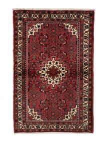 絨毯 ホセイナバード 106X163 ブラック/ダークレッド (ウール, ペルシャ/イラン)