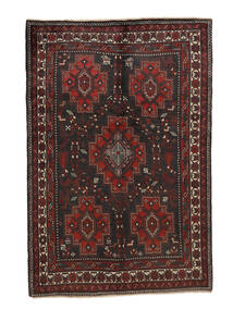 136X203 絨毯 オリエンタル アフシャル/Sirjan ブラック/茶色 (ウール, ペルシャ/イラン) Carpetvista