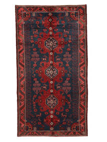  Orientalischer Hamadan Teppich 160X300 Läufer Schwarz/Dunkelrot Wolle, Persien/Iran Carpetvista