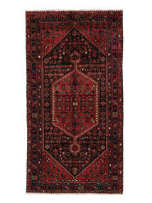  Persian Hamadan Rug 155X285 Black/Dark Red Carpetvista