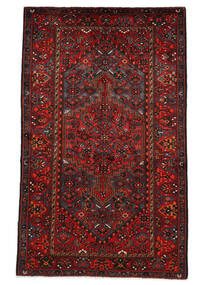 Koberec Orientální Hamedan 135X220 Černá/Tmavě Červená (Vlna, Persie/Írán)