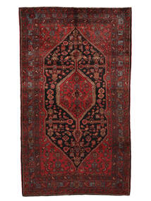 絨毯 ハマダン 158X270 ブラック/ダークレッド (ウール, ペルシャ/イラン)