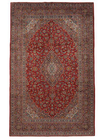 Keshan Teppich 250X390 Dunkelrot/Schwarz Großer Wolle, Persien/Iran Carpetvista