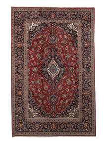  Orientalsk Keshan Teppe 200X310 Svart/Mørk Rød Ull, Persia/Iran Carpetvista