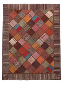179X237 Kelim Patchwork Teppich Moderner Dunkelrot/Braun (Wolle, Persien/Iran) Carpetvista