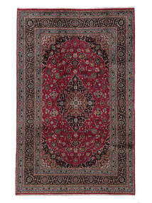  Mashad Rug 198X308 Persian Wool Black/Dark Red 