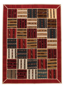 Kilim Patchwork Rug 178X238 Black/Dark Red Wool, Persia/Iran Carpetvista