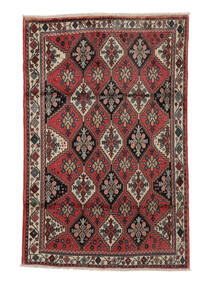 115X180 Afshar Shahre Babak Teppich Orientalischer Schwarz/Dunkelrot (Wolle, Persien/Iran) Carpetvista