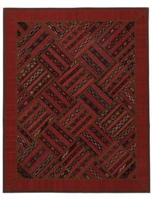 156X199 Χαλι Κιλίμ Patchwork Σύγχρονα Μαύρα/Σκούρο Κόκκινο (Μαλλί, Περσικά/Ιρανικά) Carpetvista
