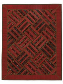 155X197 Tapete Kilim Patchwork Moderno Vermelho Escuro/Preto (Lã, Pérsia/Irão) Carpetvista