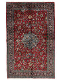Tapete Oriental Sarough Fine 135X214 Preto/Vermelho Escuro (Lã, Pérsia/Irão)