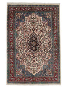  138X207 Sarouk Fine Rug Black/Dark Red Persia/Iran Carpetvista