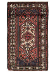  Orientalischer Hamadan Teppich 80X140 Schwarz/Dunkelrot Wolle, Persien/Iran Carpetvista
