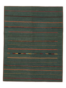Kelim Modern Teppich 152X193 Schwarz Wolle, Persien/Iran Carpetvista