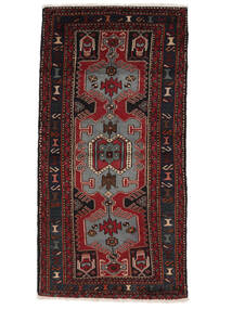  75X150 Hamadan Matot Matto Musta/Tummanpunainen Persia/Iran Carpetvista
