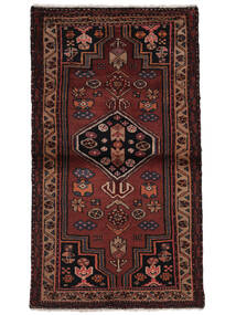 85X150 Hamadan Rug Oriental Black/Dark Red (Wool, Persia/Iran) Carpetvista