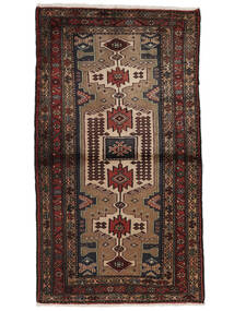  Persischer Hamadan Teppich 85X155 Schwarz/Braun (Wolle, Persien/Iran)