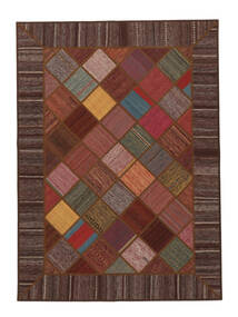  Kilim Patchwork Rug 151X209 Persian Wool Brown/Black Small Carpetvista