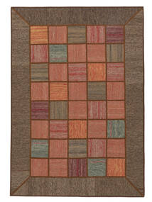  Persischer Kelim Patchwork Teppich 138X198 Braun/Dunkelrot (Wolle, Persien/Iran)