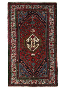  Persian Hamadan Rug 70X130 Black/Dark Red (Wool, Persia/Iran)