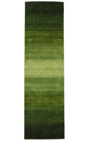 Gabbeh Rainbow Teppich - Grün 80X340 Läufer Grün Wolle, Indien
