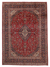 Keshan Teppich 302X412 Dunkelrot/Schwarz Großer Wolle, Persien/Iran Carpetvista