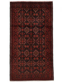 Tapete Oriental Balúchi 110X200 Preto/Vermelho Escuro (Lã, Pérsia/Irão)