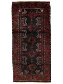 絨毯 ペルシャ バルーチ 95X195 ブラック/ダークレッド (ウール, ペルシャ/イラン)