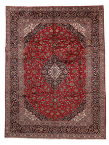 300X390 Tapete Kashan Oriental Vermelho Escuro/Preto Grande (Lã, Pérsia/Irão) Carpetvista