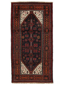 Tapete Oriental Balúchi 100X190 Preto/Vermelho Escuro (Lã, Pérsia/Irão)
