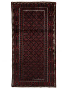 Tapete Oriental Balúchi 114X216 Preto/Vermelho Escuro (Lã, Pérsia/Irão)