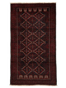 Tapete Persa Balúchi 100X188 Preto/Vermelho Escuro (Lã, Pérsia/Irão)