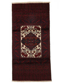 絨毯 ペルシャ バルーチ 90X185 廊下 カーペット ブラック/オレンジ (ウール, ペルシャ/イラン)