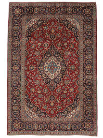  Orientalischer Keshan Teppich 200X294 Schwarz/Dunkelrot Wolle, Persien/Iran Carpetvista