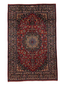 190X300 Alfombra Mashad Oriental Negro/Rojo Oscuro (Lana, Persia/Irán) Carpetvista