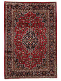  Mashad Rug 200X295 Persian Wool Black/Dark Red Carpetvista