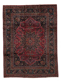  Persischer Maschad Teppich 260X350 Schwarz/Dunkelrot Großer (Wolle, Persien/Iran)