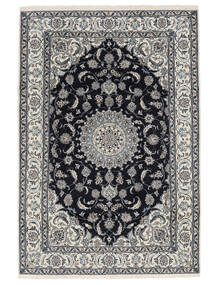 絨毯 ナイン 195X290 ダークグレー/ブラック (ウール, ペルシャ/イラン)